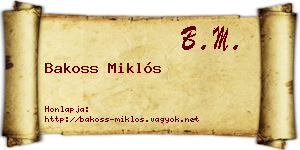 Bakoss Miklós névjegykártya